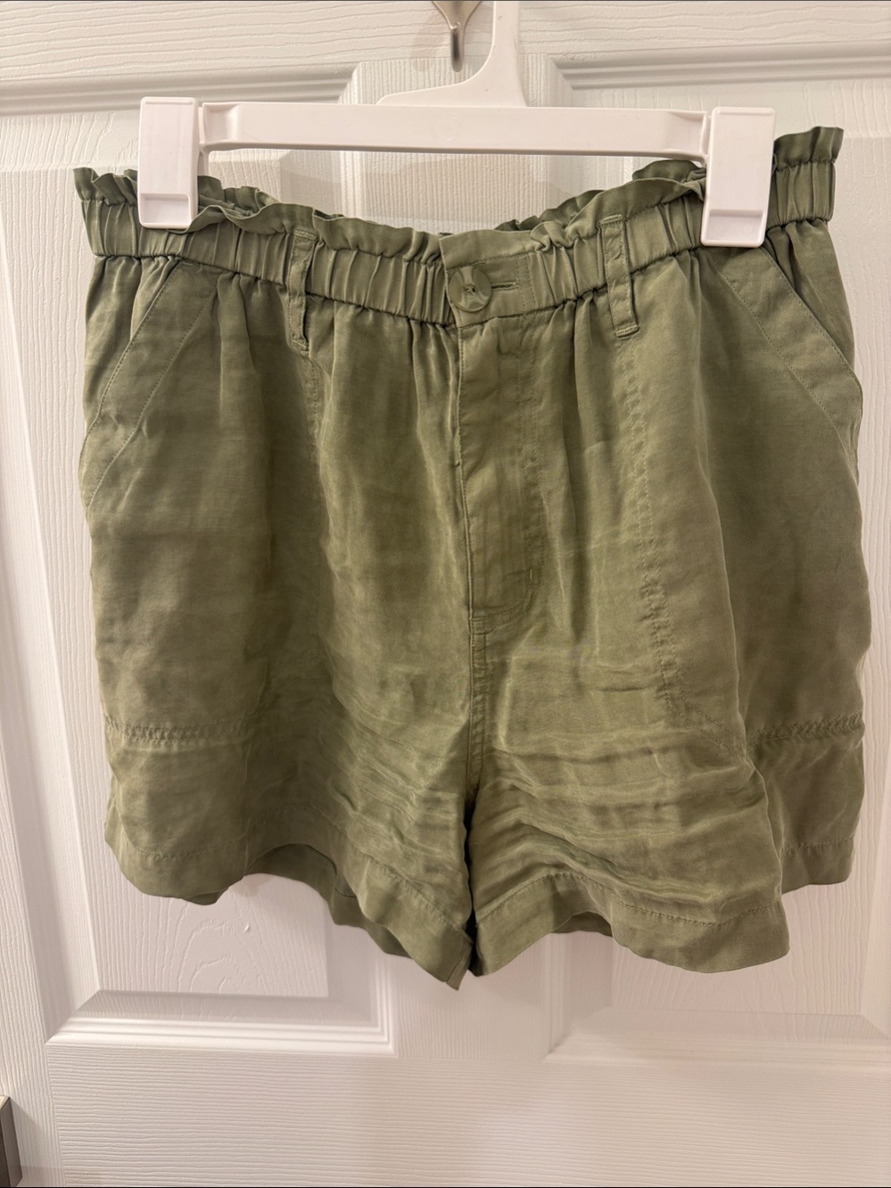 Bella Dahl Sage Green Paperbag Waist Shorts